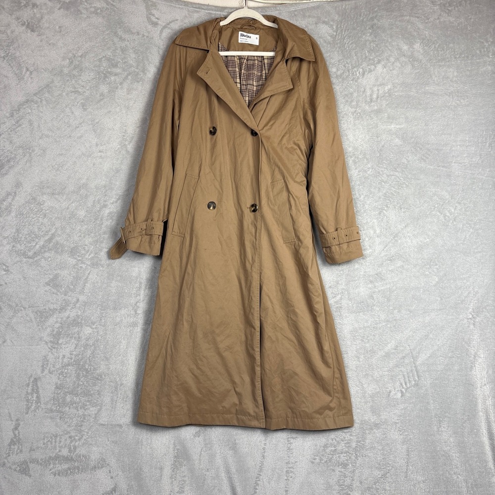 Trench Coat Rita Ora x Primark Tan Double Breasted Hooded Small Casual